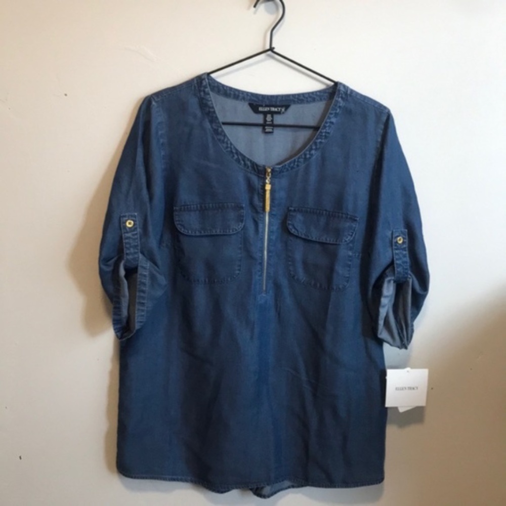 NWT Ellen Tracy Tencel Blouse